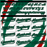 Custom White Red Kelly Green-Black Mexico Two-Button Unisex Softball Jersey