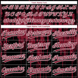 Custom Black Crimson-White Dripping Splatter Paint Two-Button Unisex Softball Jersey