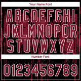 Custom Black Crimson-White Dripping Splatter Paint Two-Button Unisex Softball Jersey