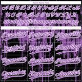 Custom Black Medium Purple-White Dripping Splatter Paint Two-Button Unisex Softball Jersey