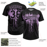 Custom Black Light Purple Dripping Splatter Paint Two-Button Unisex Softball Jersey