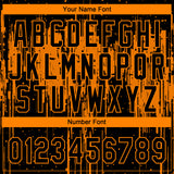 Custom Black Bay Orange Dripping Splatter Paint Two-Button Unisex Softball Jersey
