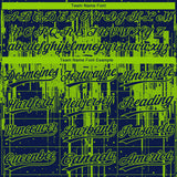 Custom Navy Neon Green Dripping Splatter Paint Two-Button Unisex Softball Jersey