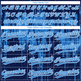 Custom Navy Electric Blue-White Dripping Splatter Paint Two-Button Unisex Softball Jersey
