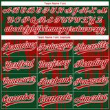 Custom Green Red-White Dripping Splatter Paint Two-Button Unisex Softball Jersey