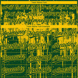 Custom Green Yellow Dripping Splatter Paint Two-Button Unisex Softball Jersey
