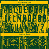 Custom Green Yellow Dripping Splatter Paint Two-Button Unisex Softball Jersey