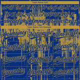 Custom Royal Old Gold Dripping Splatter Paint Two-Button Unisex Softball Jersey