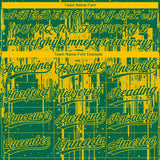 Custom Kelly Green Yellow Dripping Splatter Paint Two-Button Unisex Softball Jersey