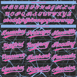 Custom Black Pink-Light Blue 3D Pattern Design Abstract Network Two-Button Unisex Softball Jersey