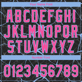 Custom Black Pink-Light Blue 3D Pattern Design Abstract Network Two-Button Unisex Softball Jersey