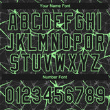 Custom Black Pea Green 3D Pattern Design Abstract Network Two-Button Unisex Softball Jersey