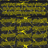 Custom Black Light Yellow 3D Pattern Design Abstract Network Two-Button Unisex Softball Jersey