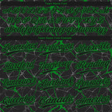 Custom Black Grass Green 3D Pattern Design Abstract Network Two-Button Unisex Softball Jersey