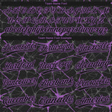 Custom Black Medium Purple 3D Pattern Design Abstract Network Two-Button Unisex Softball Jersey