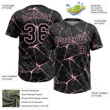 Custom Black Light Pink 3D Pattern Design Abstract Network Two-Button Unisex Softball Jersey