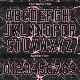 Custom Black Light Pink 3D Pattern Design Abstract Network Two-Button Unisex Softball Jersey