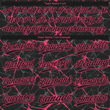Custom Black Neon Pink 3D Pattern Design Abstract Network Two-Button Unisex Softball Jersey
