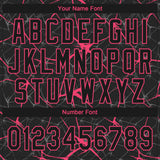 Custom Black Neon Pink 3D Pattern Design Abstract Network Two-Button Unisex Softball Jersey