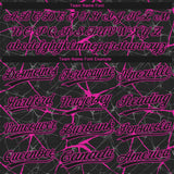 Custom Black Deep Pink 3D Pattern Design Abstract Network Two-Button Unisex Softball Jersey