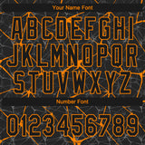 Custom Black Bay Orange 3D Pattern Design Abstract Network Two-Button Unisex Softball Jersey