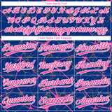 Custom Royal Pink-White 3D Pattern Design Abstract Network Two-Button Unisex Softball Jersey