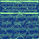 Custom Royal Pea Green 3D Pattern Design Abstract Network Two-Button Unisex Softball Jersey