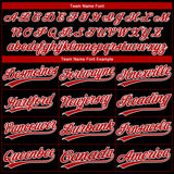 Custom Black Red-White Gradient Style Twinkle Star Two-Button Unisex Softball Jersey