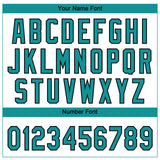 Custom White Teal-Black Gradient Style Twinkle Star Two-Button Unisex Softball Jersey