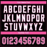 Custom Black Pink-White Gradient Style Twinkle Star Two-Button Unisex Softball Jersey