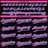 Custom Black Pink-Sky Blue Gradient Style Twinkle Star Two-Button Unisex Softball Jersey