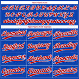 Custom Thunder Blue Red-White Gradient Style Twinkle Star Two-Button Unisex Softball Jersey