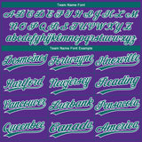 Custom Purple Teal-White Gradient Style Twinkle Star Two-Button Unisex Softball Jersey