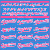 Custom Electric Blue Pink-White Gradient Style Twinkle Star Two-Button Unisex Softball Jersey