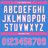 Custom Electric Blue Pink-White Gradient Style Twinkle Star Two-Button Unisex Softball Jersey