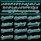 Custom Black Teal-White Gradient Style Twinkle Star Two-Button Unisex Softball Jersey