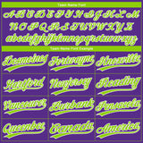 Custom Purple Neon Green-White Gradient Style Twinkle Star Two-Button Unisex Softball Jersey