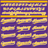 Custom Purple Gold-White Gradient Style Twinkle Star Two-Button Unisex Softball Jersey
