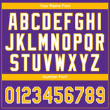 Custom Purple Gold-White Gradient Style Twinkle Star Two-Button Unisex Softball Jersey