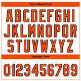 Custom White Orange-Black Gradient Style Twinkle Star Two-Button Unisex Softball Jersey