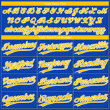 Custom Thunder Blue Yellow-White Gradient Style Twinkle Star Two-Button Unisex Softball Jersey