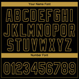 Custom Black Old Gold Gradient Style Twinkle Star Two-Button Unisex Softball Jersey