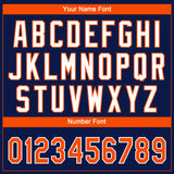 Custom Navy Orange-White Gradient Style Twinkle Star Two-Button Unisex Softball Jersey