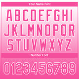 Custom White Pink Gradient Style Twinkle Star Two-Button Unisex Softball Jersey