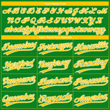 Custom Grass Green Yellow-White Gradient Style Twinkle Star Two-Button Unisex Softball Jersey