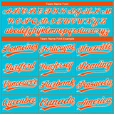 Custom Lakes Blue Orange-White Gradient Style Twinkle Star Two-Button Unisex Softball Jersey