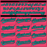 Custom Neon Pink Aqua-White Gradient Style Twinkle Star Two-Button Unisex Softball Jersey