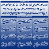 Custom White Royal Gradient Style Twinkle Star Two-Button Unisex Softball Jersey