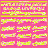 Custom Pink Neon Yellow-White Gradient Style Twinkle Star Two-Button Unisex Softball Jersey