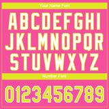 Custom Pink Neon Yellow-White Gradient Style Twinkle Star Two-Button Unisex Softball Jersey